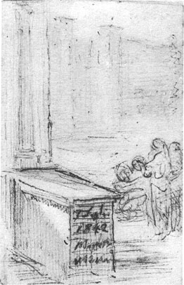 Disegno della tomba di Margherita Marini