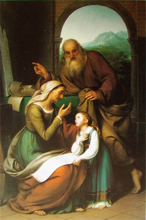 "Educazione della Vergine" olio su tela