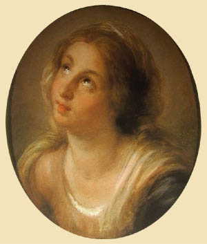 Madonna su tela ovale