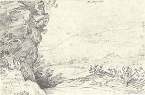 Veduta di Montegrino (matita su carta)