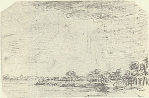 Squarcio di sole con paesaggio lacustre